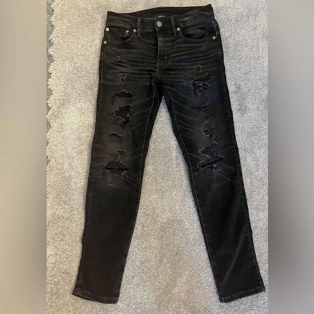 American‎ eagle black distressed skinny jeans